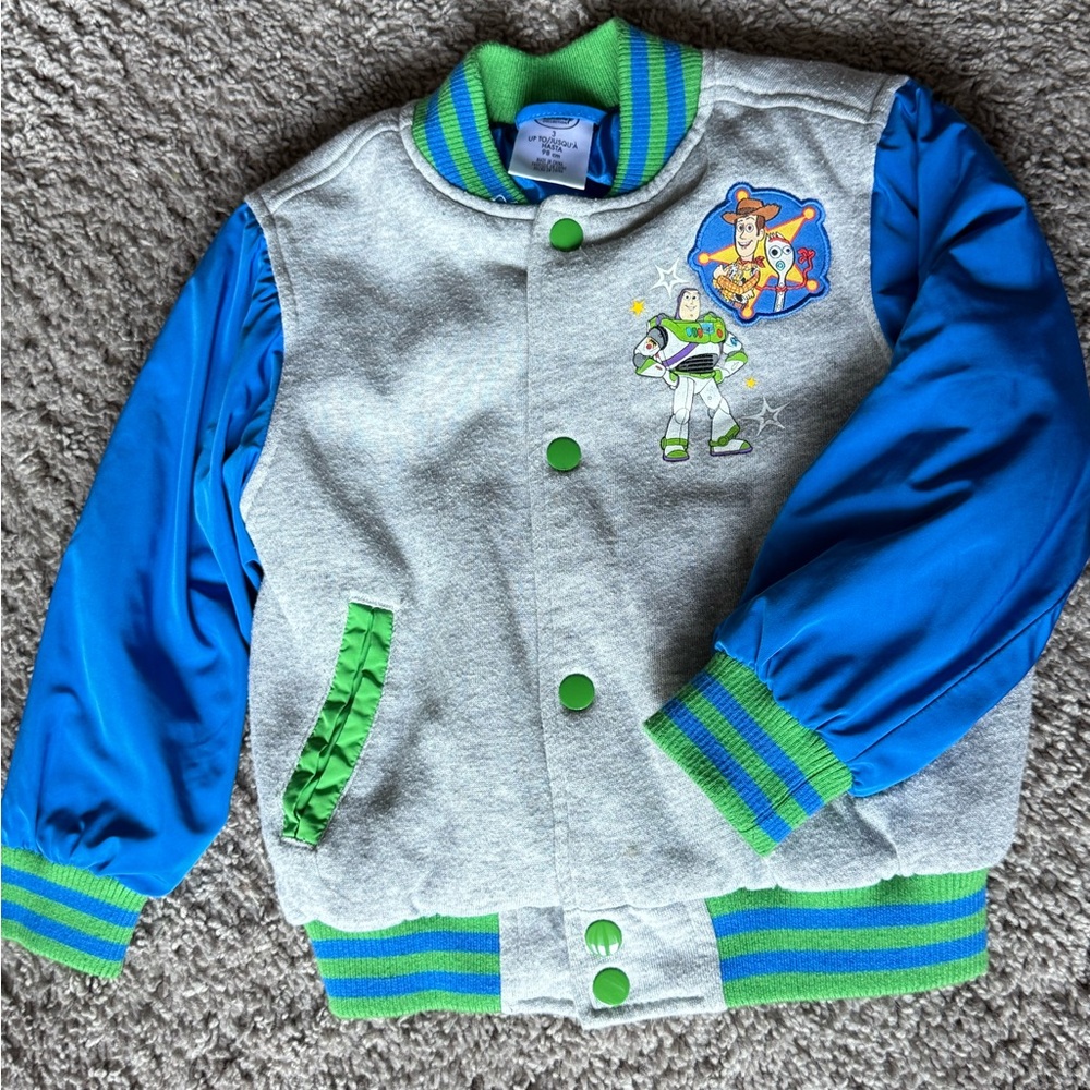 Disney Buzz Lightyear Varsity Jacket - Gray, Blue, and Green